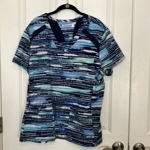 White Cross Fit Scrub Top